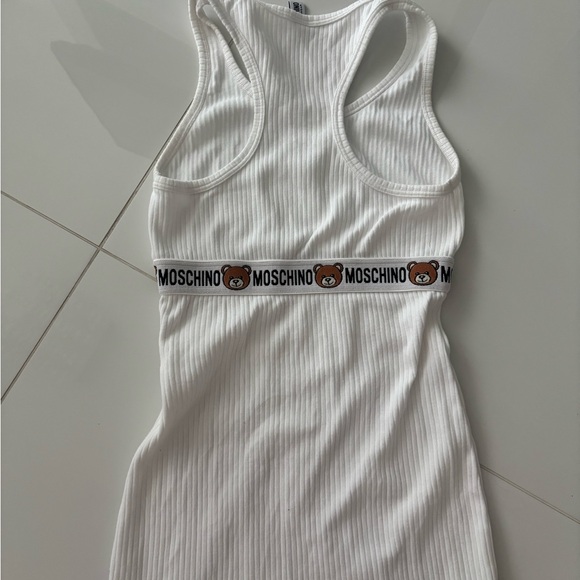 Moschino Ribbed White Halter Bodycon Mini Dress - Picture 5 of 5